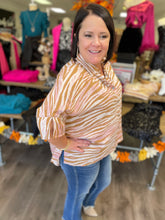 Load image into Gallery viewer, T18775 zebra print button up collared top