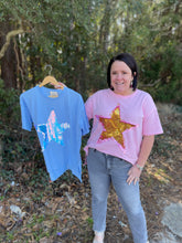 Load image into Gallery viewer, IFKT51640 Loose Fit half sleeve with flip sequin star