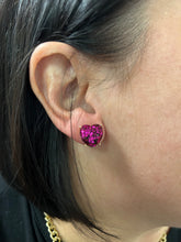 Load image into Gallery viewer, Glitter Heart Stud Earrings