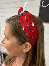 Load image into Gallery viewer, USA Jeweled Knotted Headband H11965