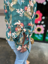 Load image into Gallery viewer, TK9060 V-Neck Floral Print Blouse with Tie Cuffs