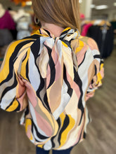 Load image into Gallery viewer, T19180 Swirl print mock neck top