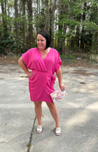 Load image into Gallery viewer, SY3622-Dolman Sleeve/Surplice Top Side Tie Dress