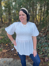Load image into Gallery viewer, G9943 Smocked Bubble Sleeve Top