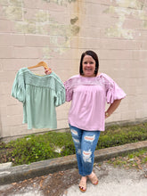 Load image into Gallery viewer, T18153 Pleated Bubble Sleeve Top