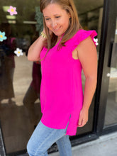 Load image into Gallery viewer, H9300 Solid Ruffle Shoulder Collarless Top