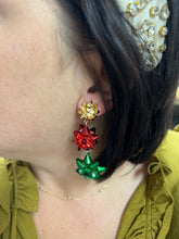 Load image into Gallery viewer, Christmas Bow Drop Earrings
