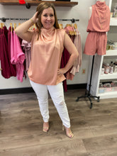 Load image into Gallery viewer, Peach Cowl Neck Top #QU