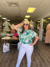 Load image into Gallery viewer, T18238 Floral Bubble Sleeve Top
