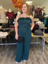 Load image into Gallery viewer, R19454 JUMPSUIT W/ FEATHER DETAIL