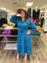 Load image into Gallery viewer, H42858 FRONT BELT TIE MIDI DRESS