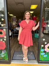 Load image into Gallery viewer, K6531 V-Neck Dress with Darts, Ruffle Sleeve and Smocking