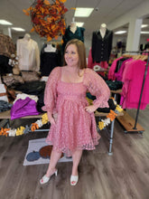 Load image into Gallery viewer, D18981 Animal print square neck 3/4 sleeve mini dress featuring ruffle detail at sleeves