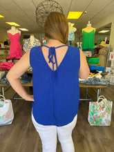 Load image into Gallery viewer, Sleeveless Surplice Woven top with back tie SY1195