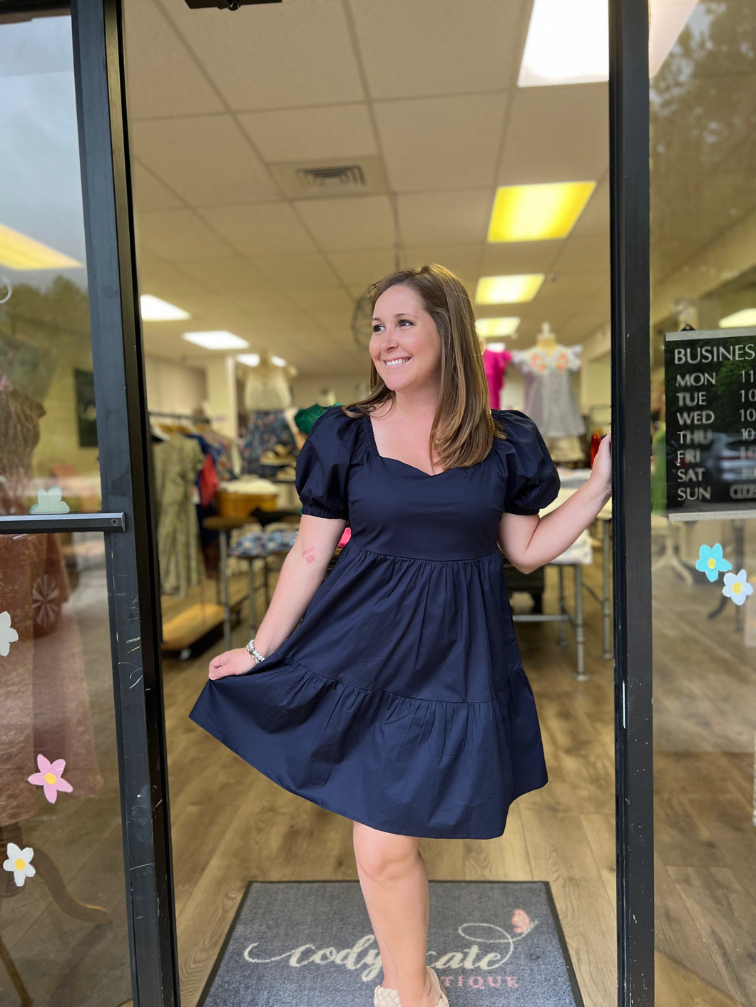 B5672 Navy Baby doll dress