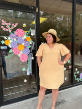 Load image into Gallery viewer, D1828 V-NECK PUFF SLEEVE MINI DRESS