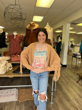 Load image into Gallery viewer, J18905 Chunky cable knit open front cardigan with fringe in back