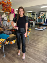 Load image into Gallery viewer, P18749 Faux Leather High waisted pants