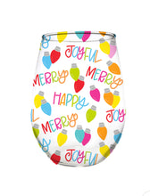 Load image into Gallery viewer, Merry Lights Stemless Wine Glass